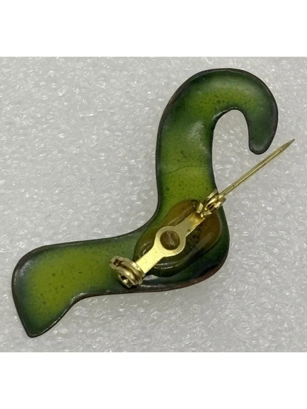 Vintage Nanci Caterpillar With Ladybug Brooch Enameled Copper Mid Century Signed